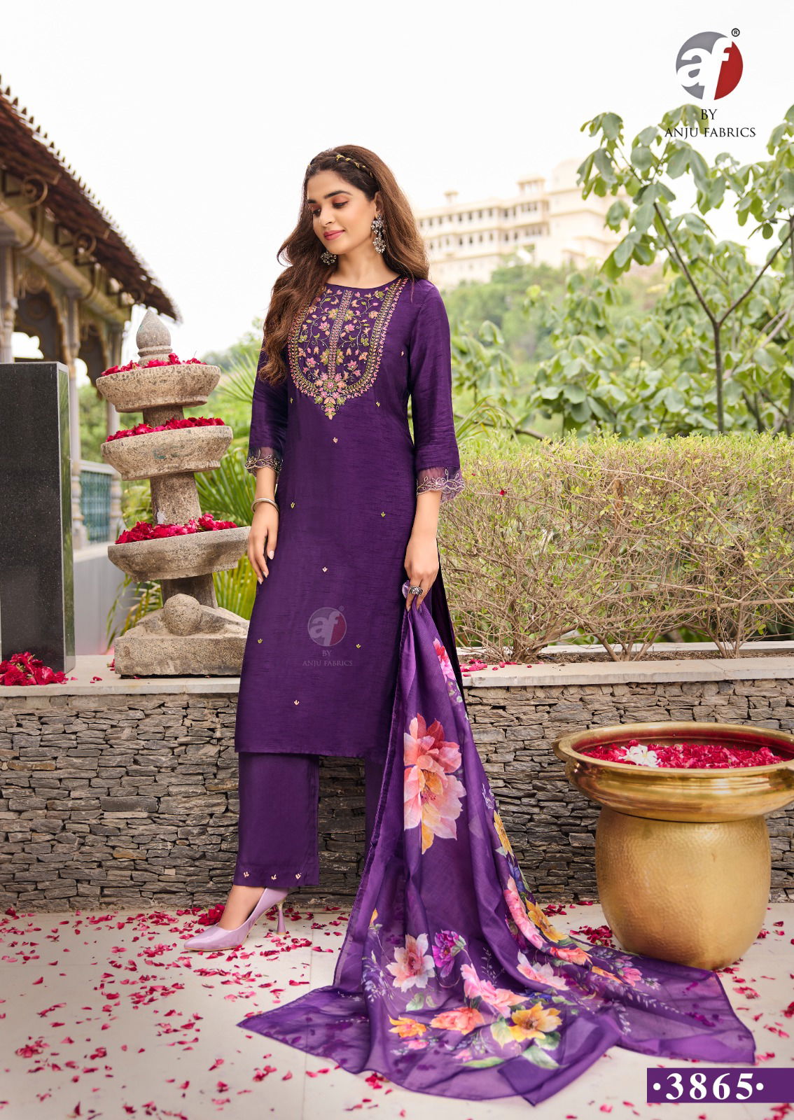 Ghunghat Vol 11 By Af Silk Handwork Designer Kurti With Pant Dupatta Wholesale Online
